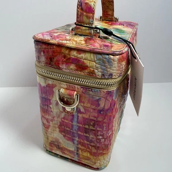 Brahmin Multi Colored.                  Croc-Embossed Leather Crossbody Bag - Picture 8 of 11